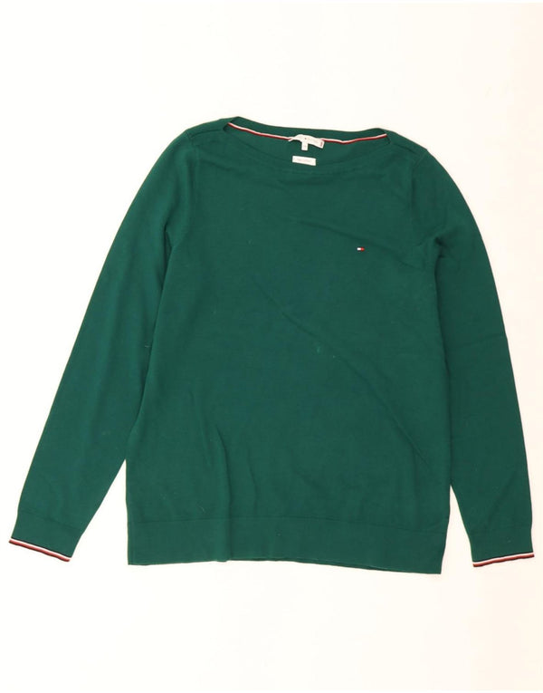 Maglione maglione con scollo a barca da donna Tommy Hilfiger UK 20 2XL cotone verde