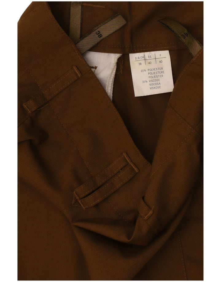 Pantaloni casual con ancoraggio da donna vintage EU 38 medio W28 L30 poliestere kaki