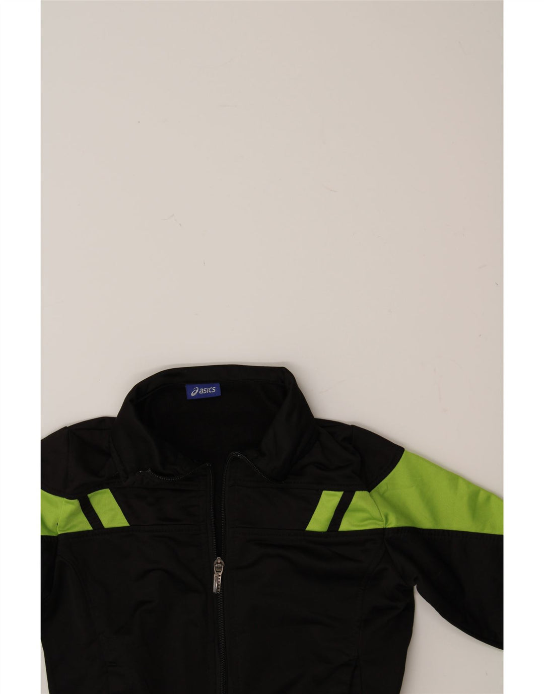 ASICS Boys Graphic Tracksuit Top Jacket 8-9 Years Black Colourblock Vintage Asics and Second-Hand Asics from Messina Hembry 