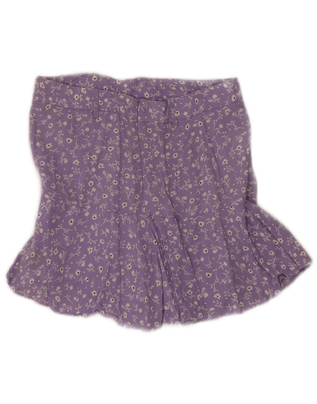 Minigonna Zara da donna media W28 viscosa floreale viola