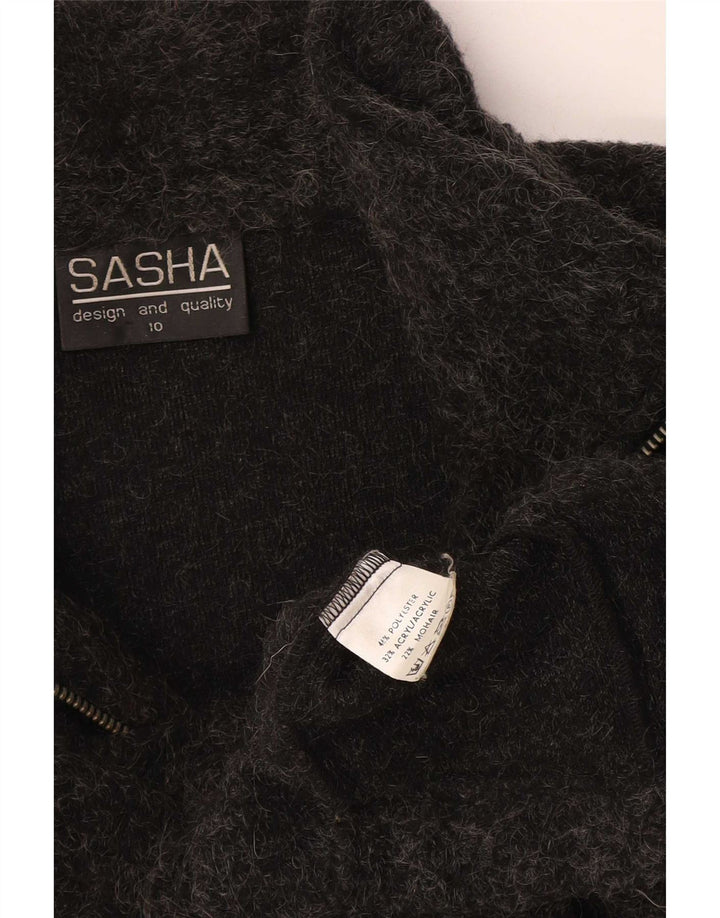 Maglione cardigan oversize da donna Sasha UK 10 piccolo poliestere grigio