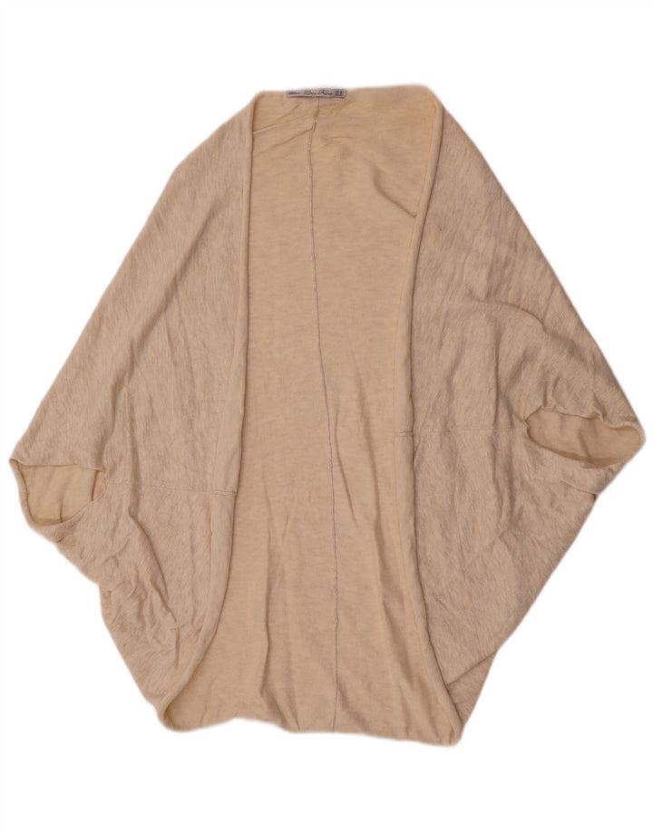 Maglione Poncho Aperto Donna Zara UK 14 Beige Medio