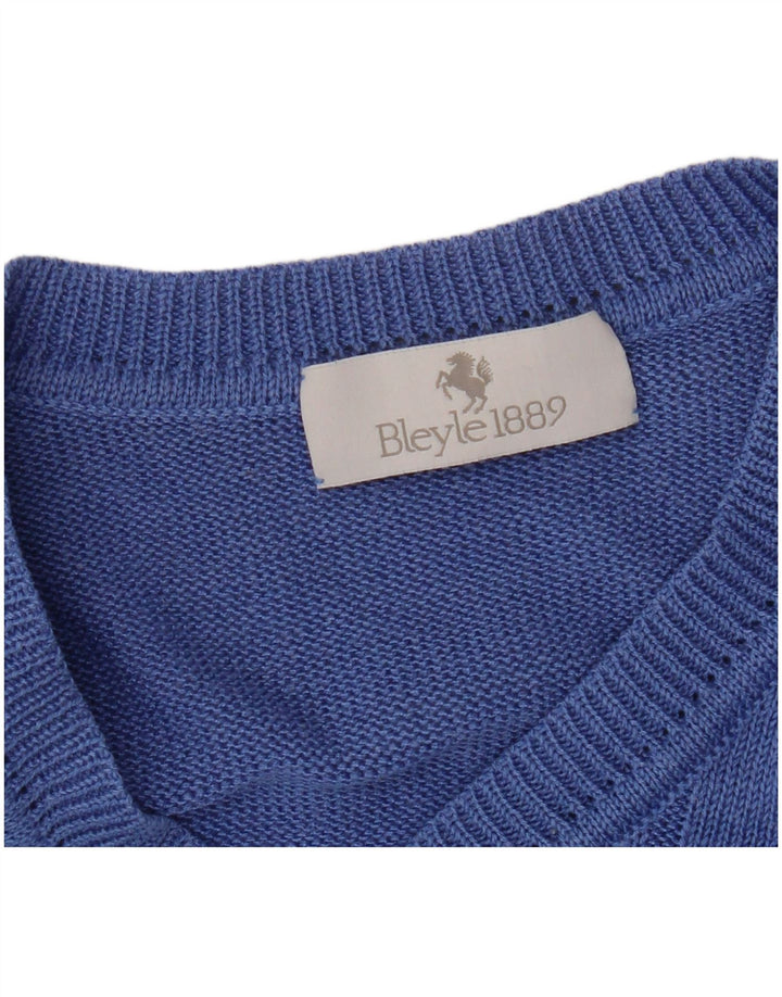Bleyle Maglione da uomo con vestibilità rilassata con scollo a V piccolo blu