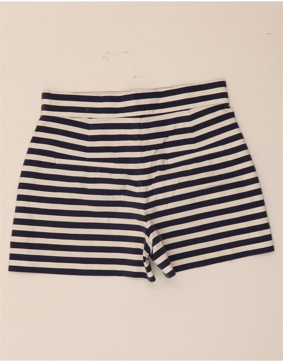 Pantaloni caldi da donna Zara medi W28 in cotone a righe blu navy