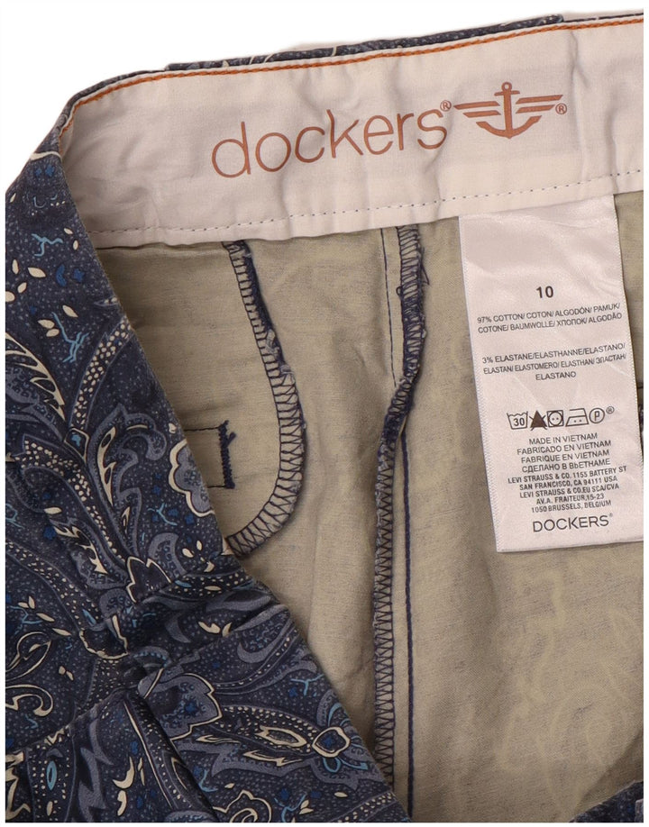 Pantaloni Capri da donna Dockers US 10 Large W32 L21 Blu Paisley Cotton