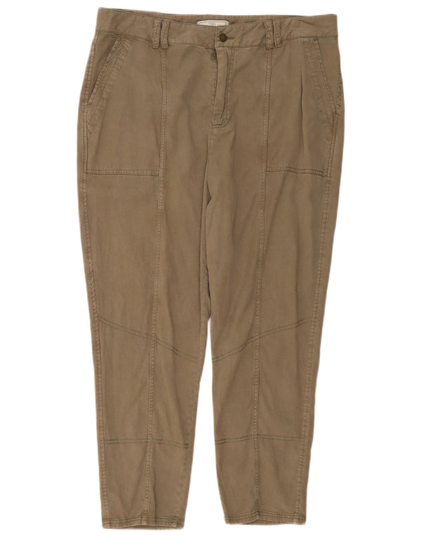 Pantaloni corti a vita alta da donna Fat Face UK 16 Large W36 L26 Khaki
