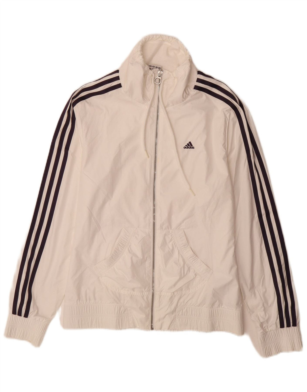 Giacca da tuta da donna Adidas UK 10 Small Poliestere bianco
