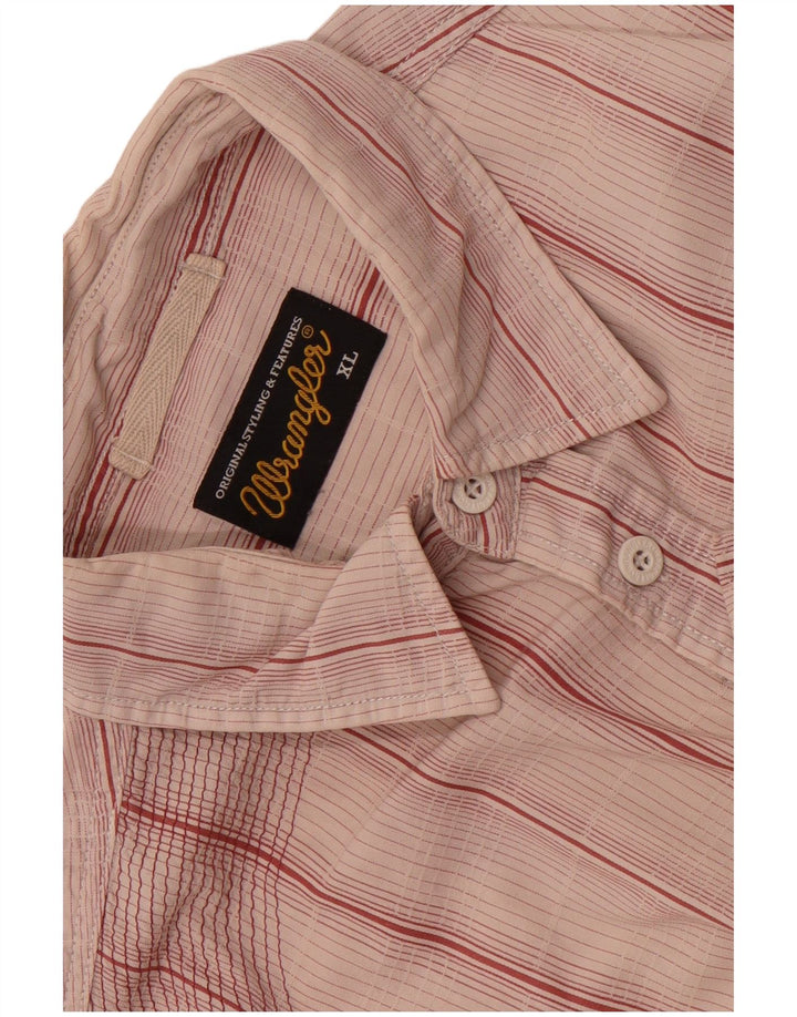 Camicia a maniche corte da uomo Wrangler XL a righe rosa