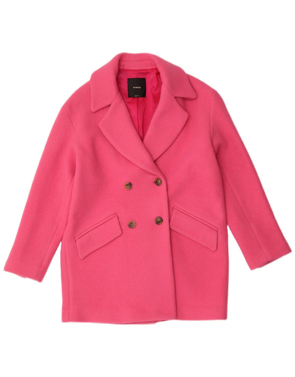 Cappotto doppiopetto oversize da donna Pinko UK 6 XS lana rosa