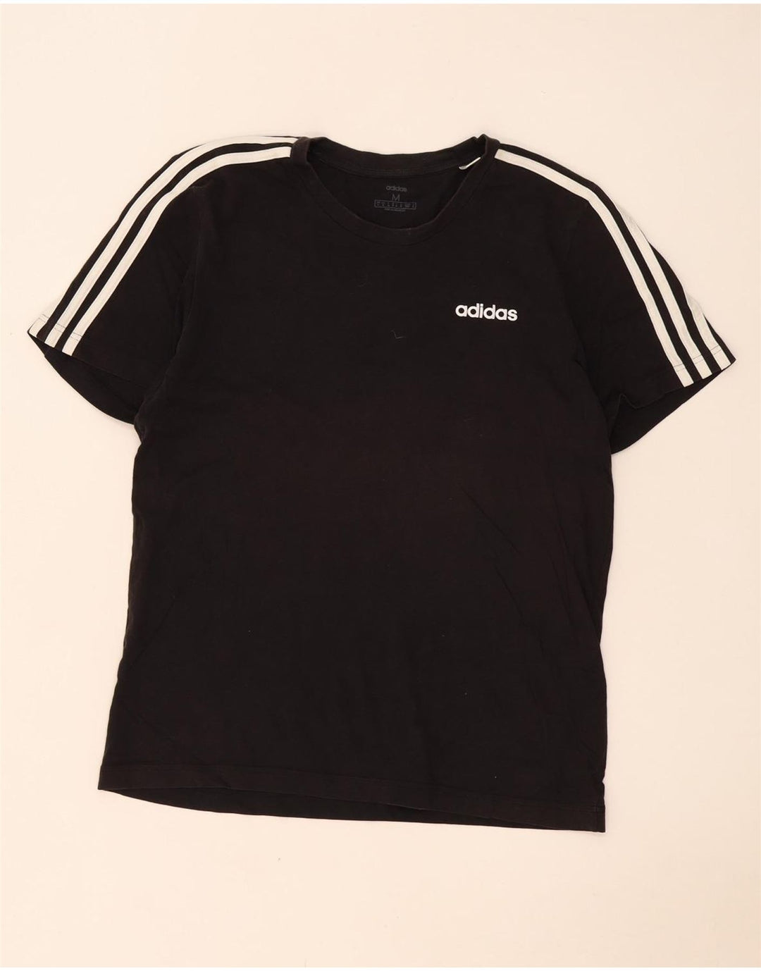 T-shirt Adidas da uomo Top media in cotone nero