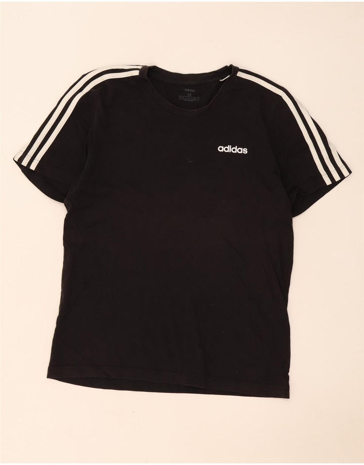 T-shirt Adidas da uomo Top media in cotone nero