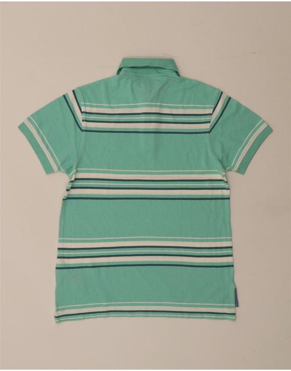 Polo da uomo Tommy Hilfiger XS in cotone a righe turchesi