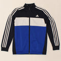 ADIDAS Boys Tracksuit Top Jacket 11-12 Years Navy Blue Colourblock Vintage Adidas and Second-Hand Adidas from Messina Hembry 