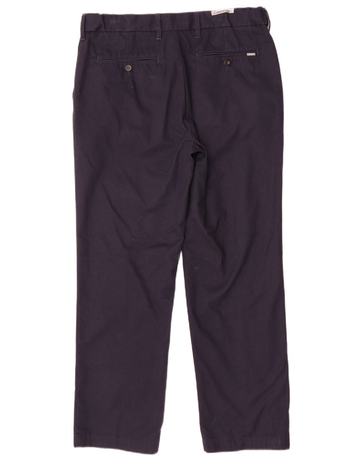 Pantaloni da abito regolari da uomo Marks & Spencer W34 L29 cotone blu navy