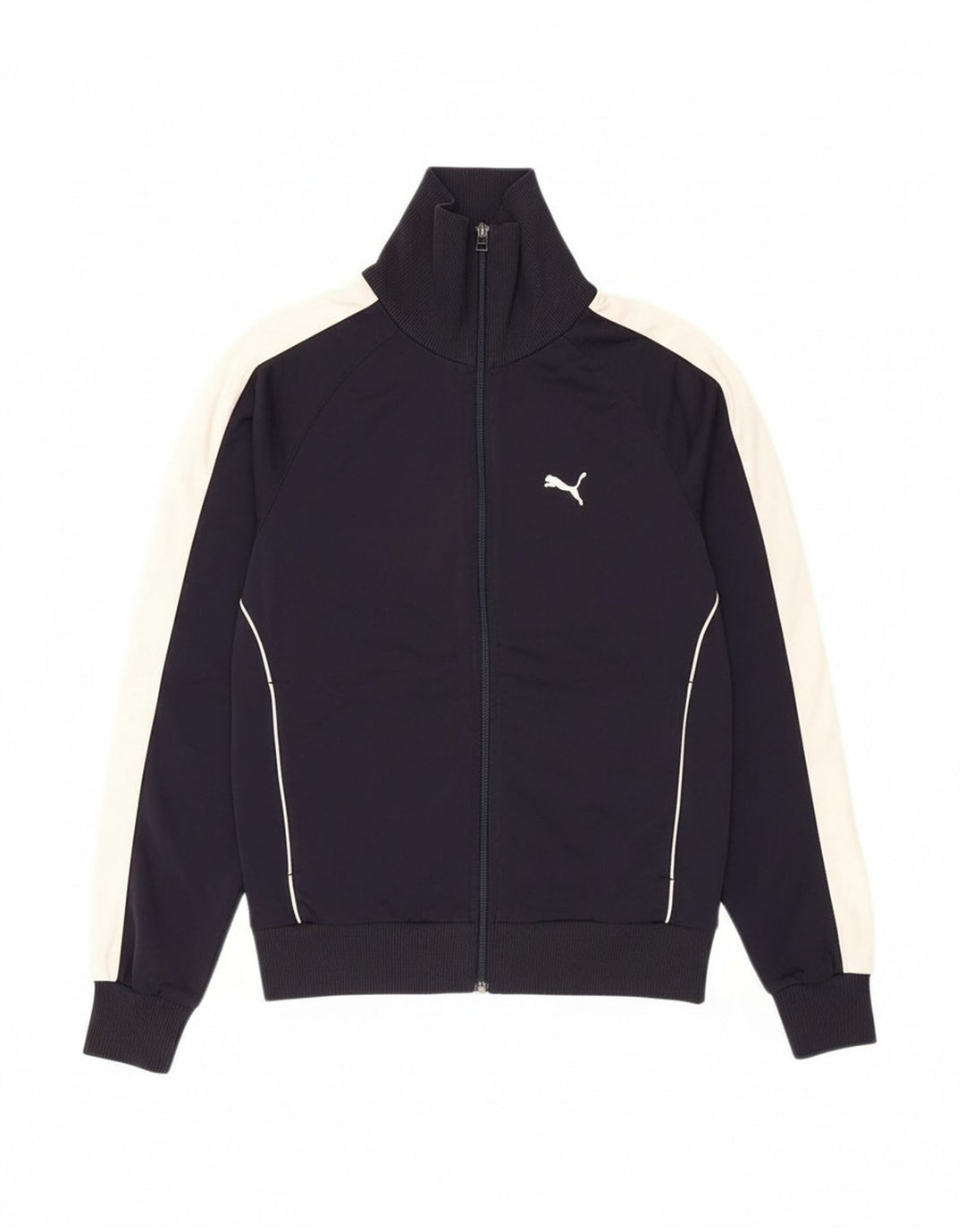 PUMA Mens Tracksuit Top Jacket Medium Navy Blue Colourblock Polyester