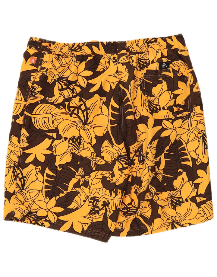Pantaloncini da bagno da uomo Firefly grandi in poliestere floreale marrone