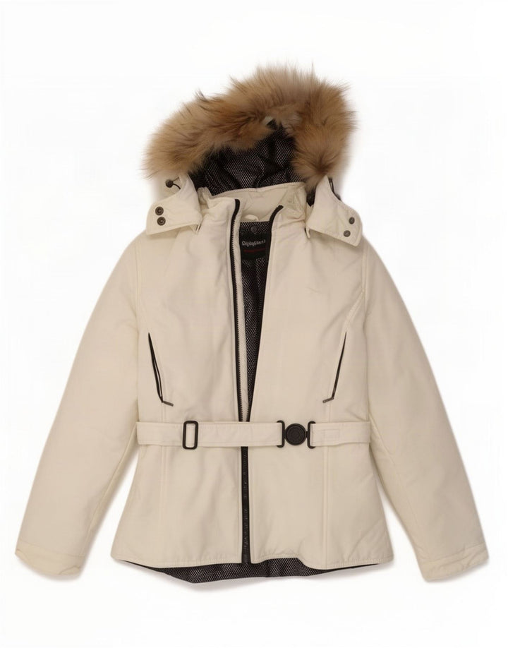 Giacca antipioggia con cappuccio da donna Refrigiwear UK 10 piccola bianca