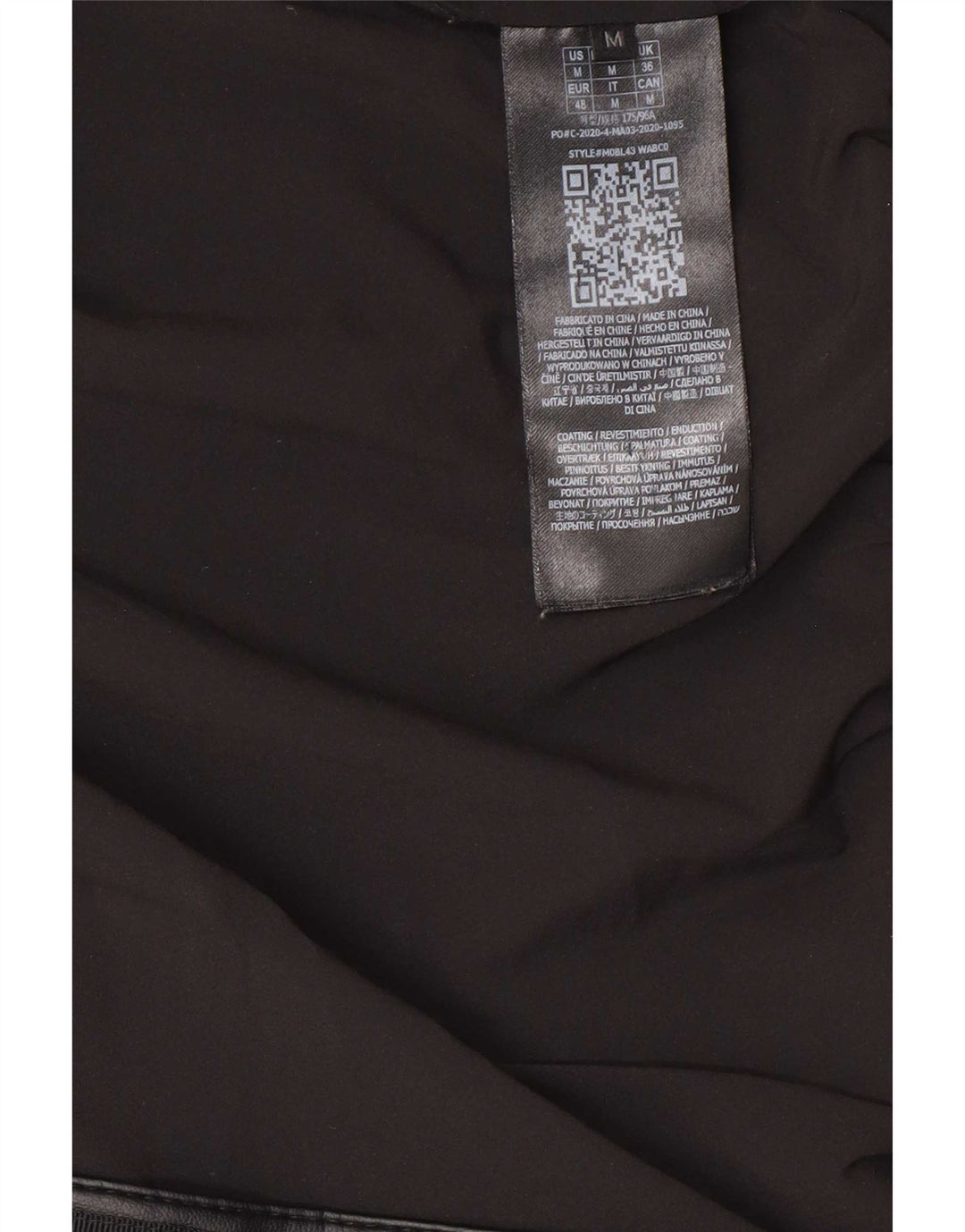 Guess Giacca imbottita da uomo in ecopelle EU 48 Medium Nero Poliuretano