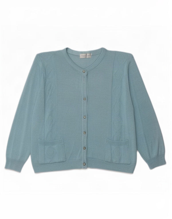 Maglione cardigan oversize da donna vintage UK 18 XL Blu