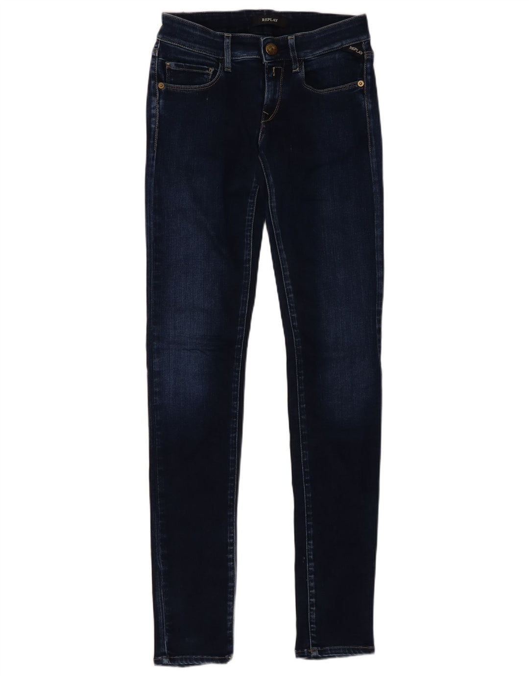 REPLAY Jeans skinny rosa da donna W24 L32 in viscosa blu navy