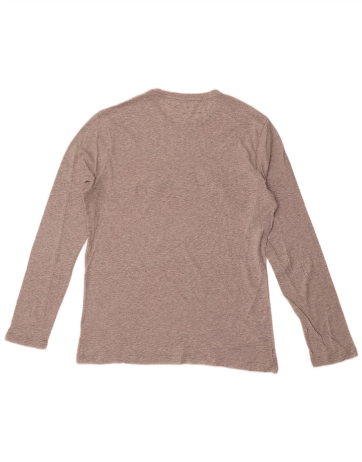 Michael Kors Top grafico da uomo a maniche lunghe in cotone screziato grigio medio
