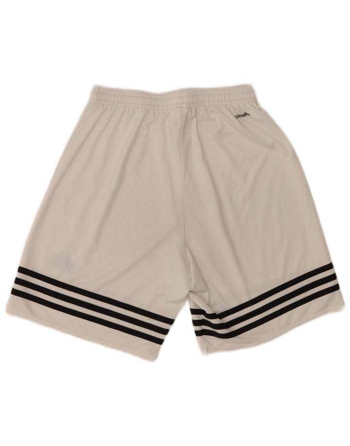 Pantaloncini sportivi Adidas Climalite da uomo piccoli in poliestere bianco