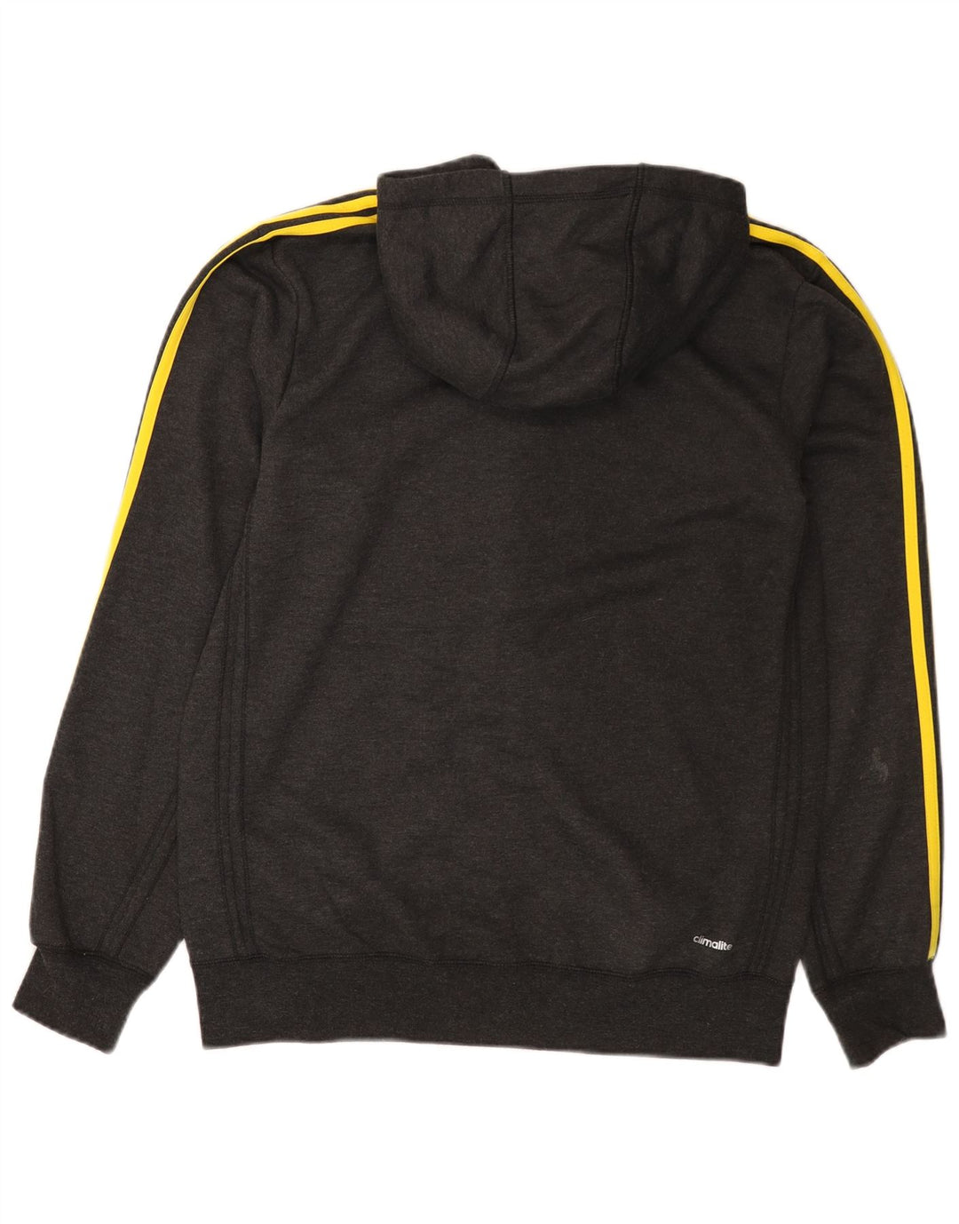 Maglione con cappuccio e zip da uomo Adidas grande in poliestere grigio