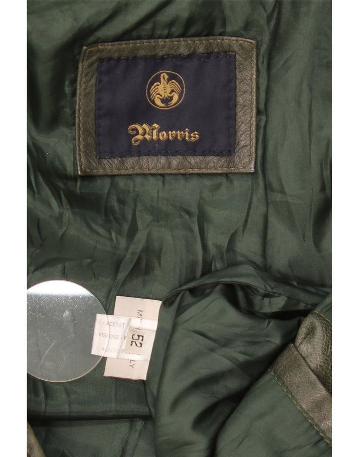 Giacca in pelle con cappuccio da uomo Morris IT 52 XL in pelle verde