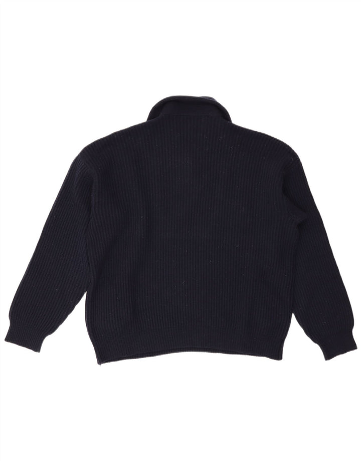 Maglione da uomo a collo alto Benetton XL in lana blu navy