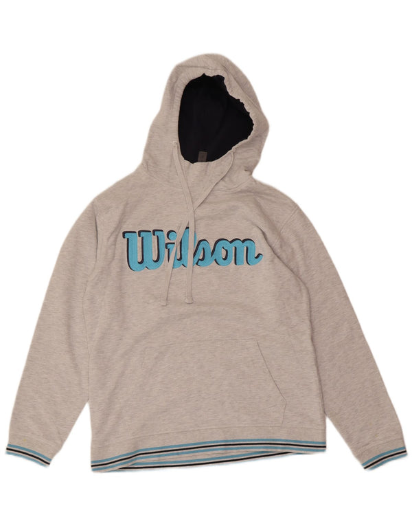 WILSON Felpa con cappuccio grafica da uomo Maglione grande in cotone chiazzato grigio
