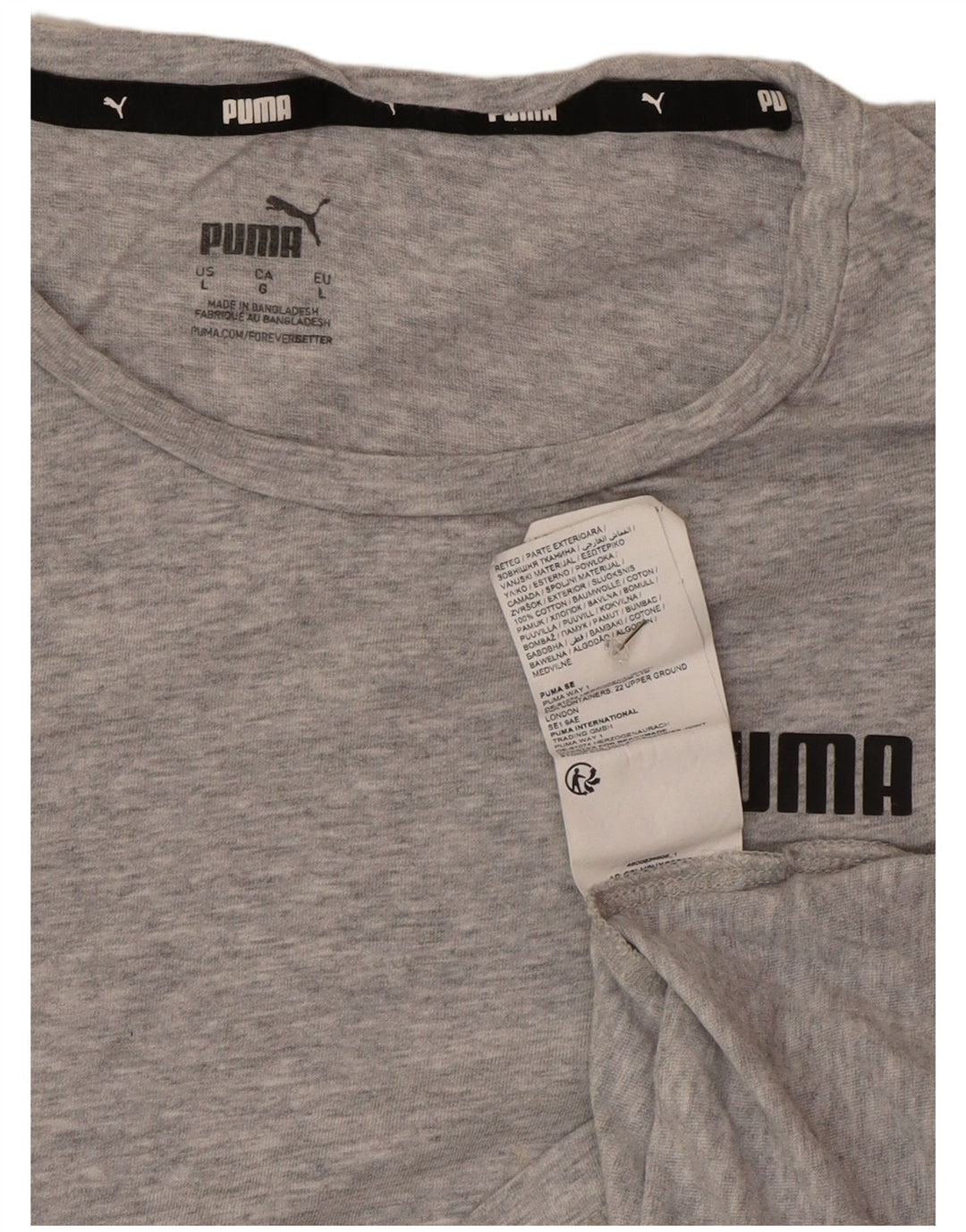 T-shirt da donna Puma UK 16 grande in cotone grigio