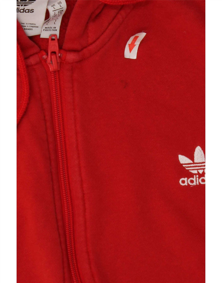 Maglione con cappuccio e zip Adidas da uomo grande in cotone rosso