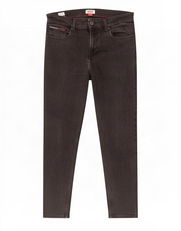 Jeans dritti da uomo Tommy Hilfiger W32 L29 cotone nero
