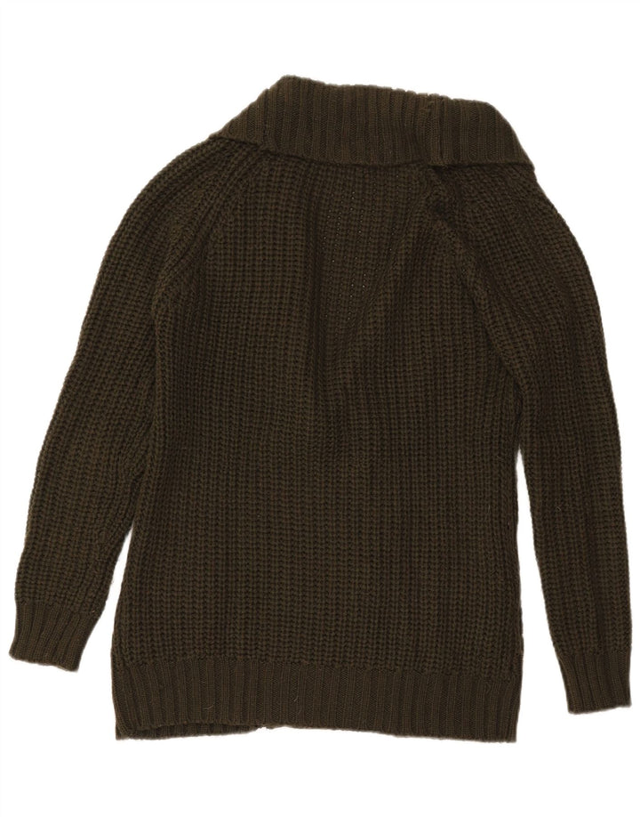 Maglione cardigan doppio petto da donna Zara UK 14 medio cachi