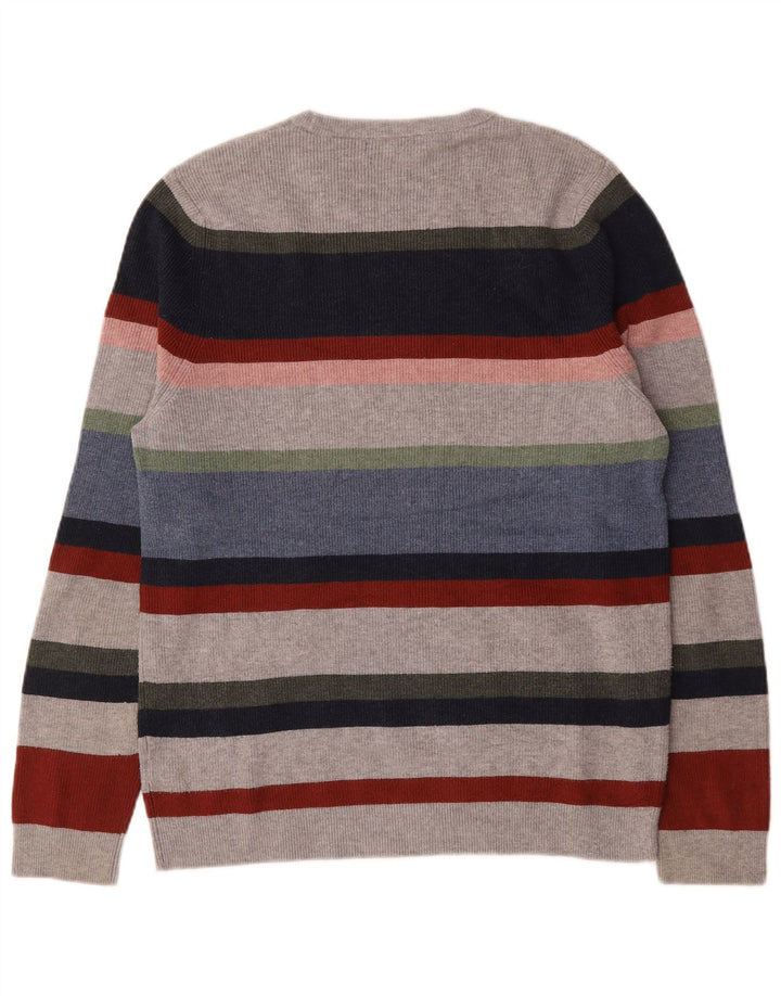 Marks & Spencer Maglione girocollo da uomo a righe grandi multicolori