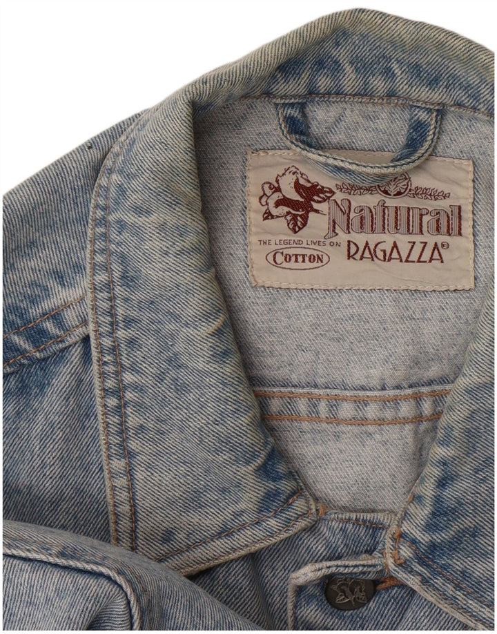Giacca in denim da donna Ragazza UK 14 XL Blu cotone
