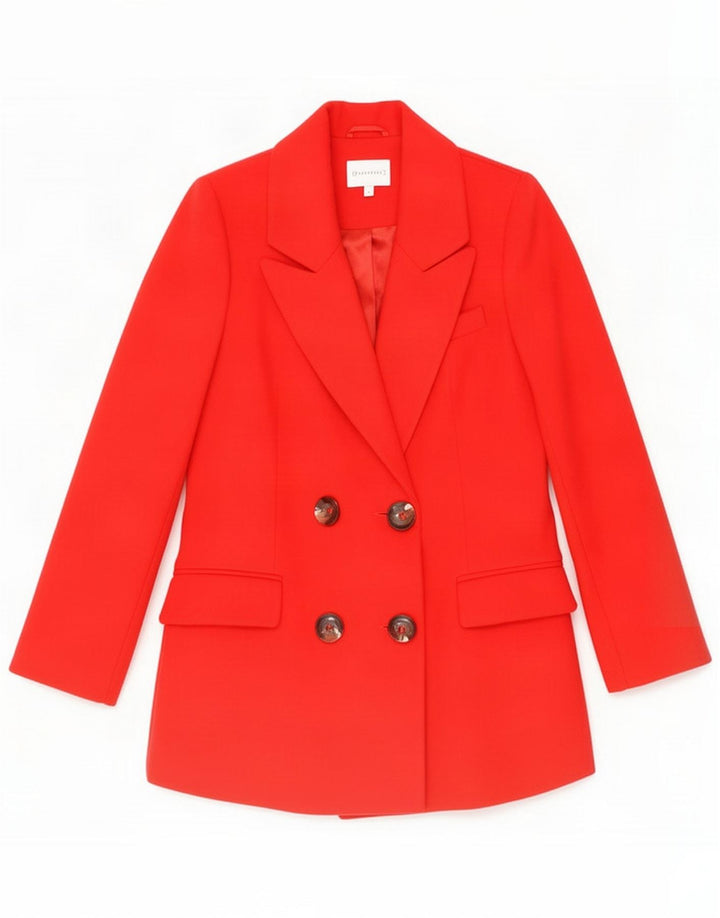 Warehouse Giacca blazer doppiopetto da donna UK 10 Small Red Poliestere