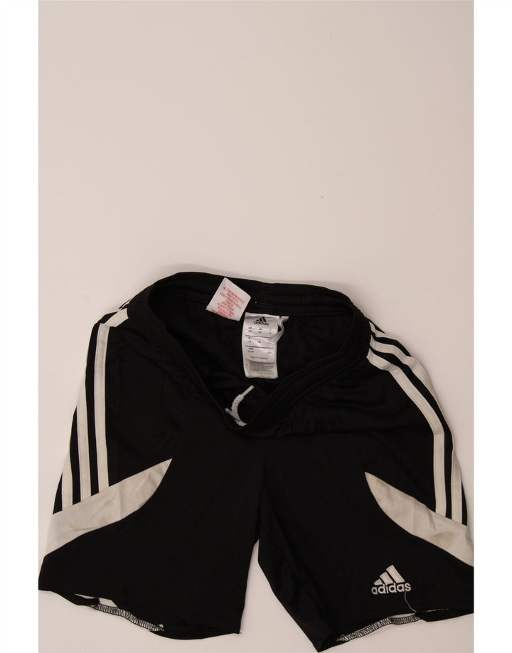ADIDAS Boys Climalite Sport Shorts 9-10 Years Medium  Black Colourblock Vintage Adidas and Second-Hand Adidas from Messina Hembry 