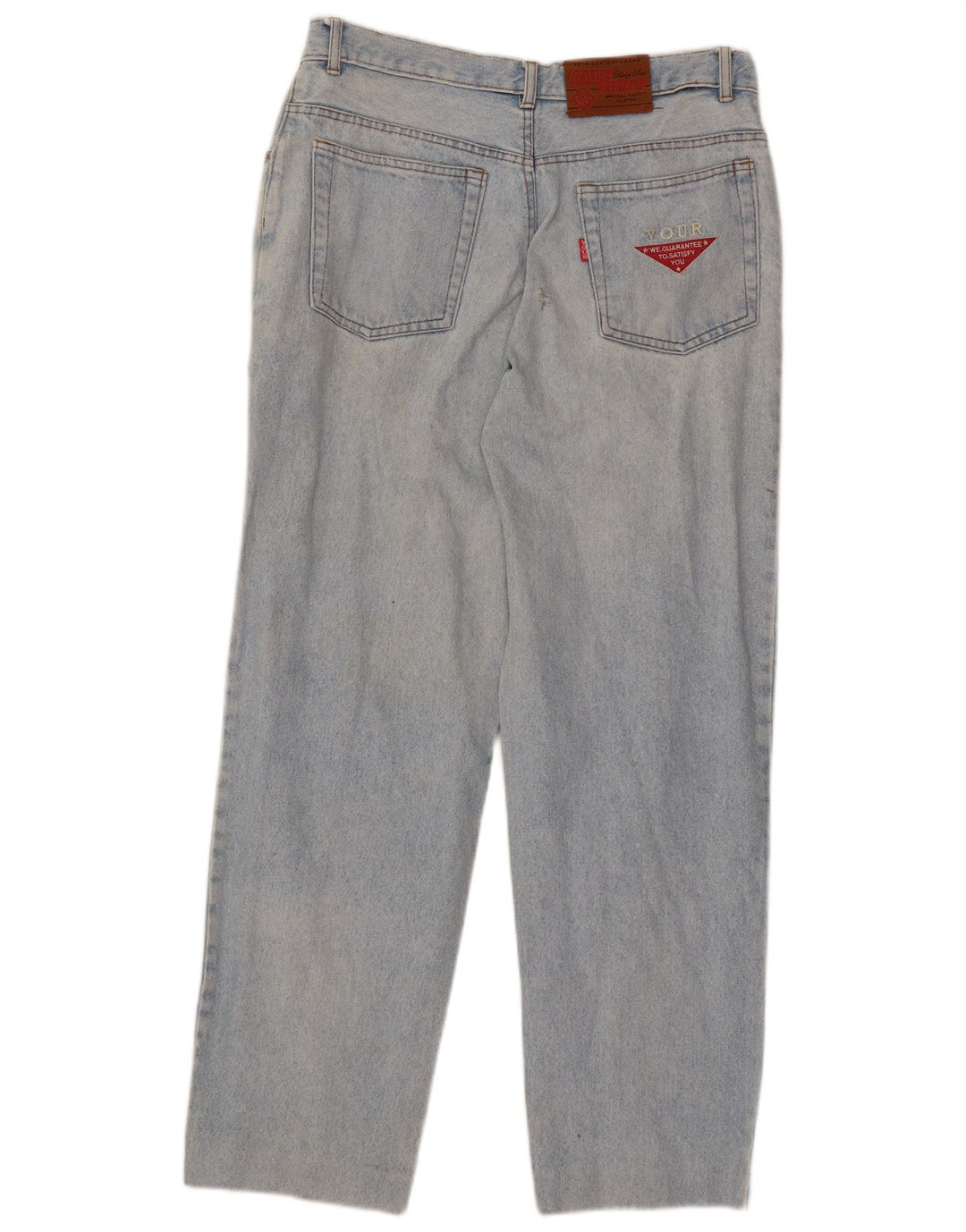Jeans dritti da uomo vintage W34 L30 in cotone blu