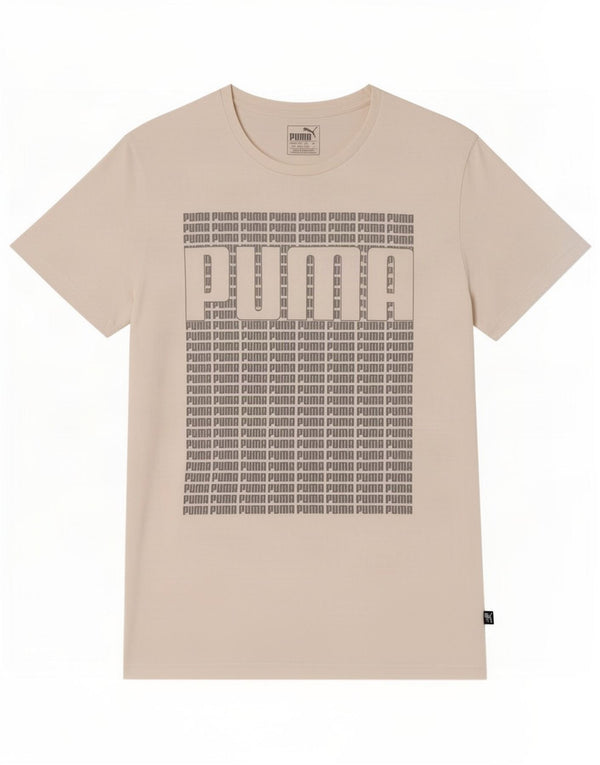 Puma T-shirt grafica da uomo grande in cotone bianco