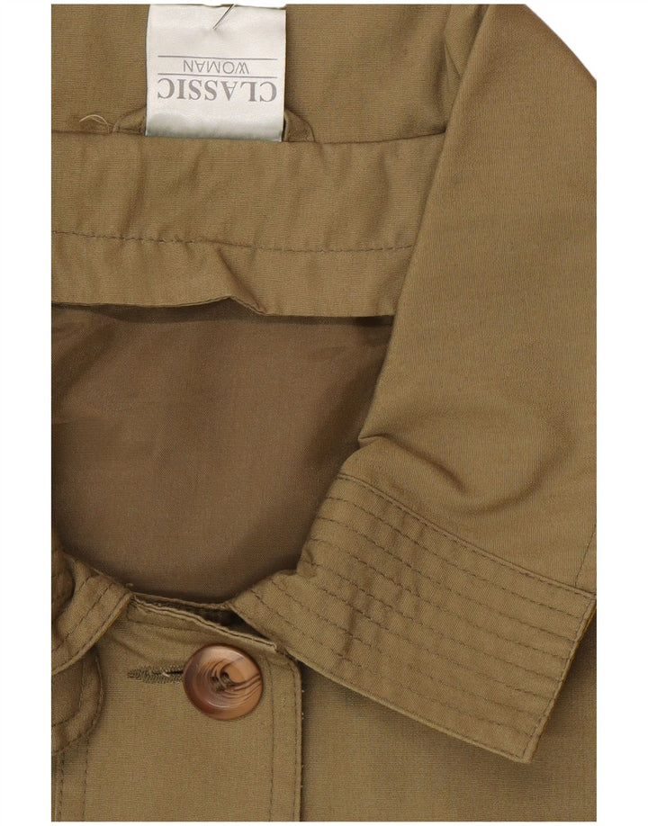 Trench lungo oversize da donna CLASSIC UK 16 grande poliestere kaki