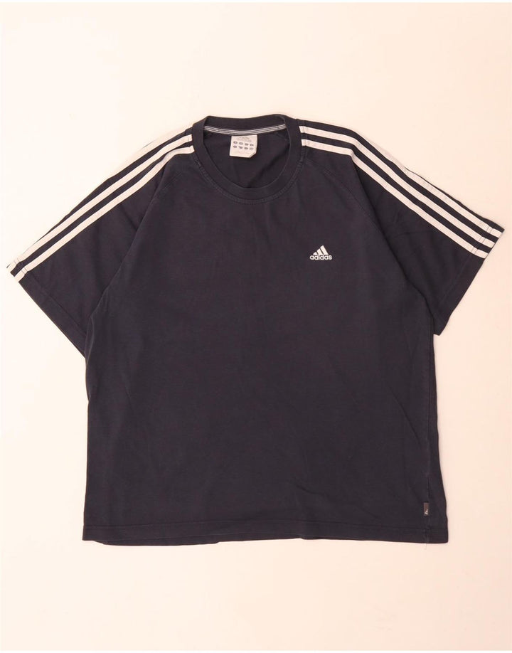 T-shirt da uomo Adidas Top Large in cotone blu navy