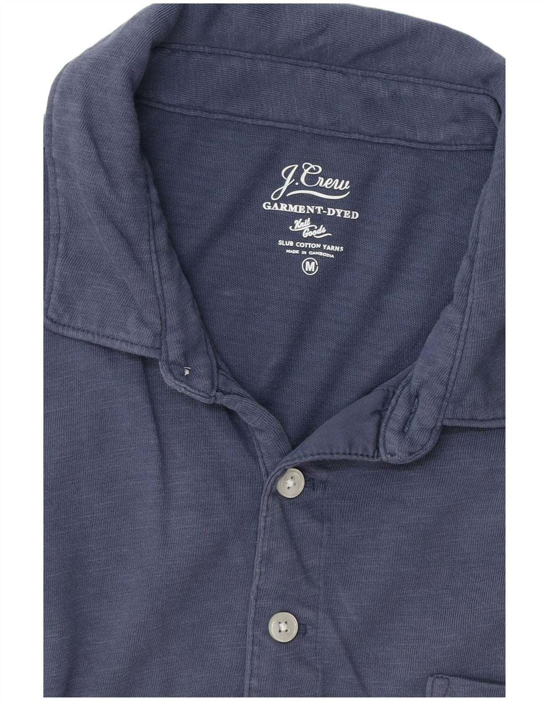 Polo da uomo tinta in capo J. CREW in cotone blu navy medio