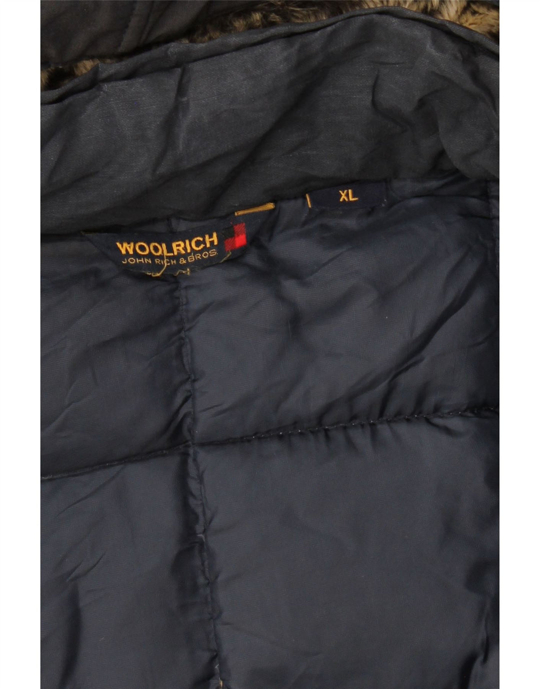 Cappotto imbottito con cappuccio da donna WOOLRICH UK 18 XL poliestere blu navy