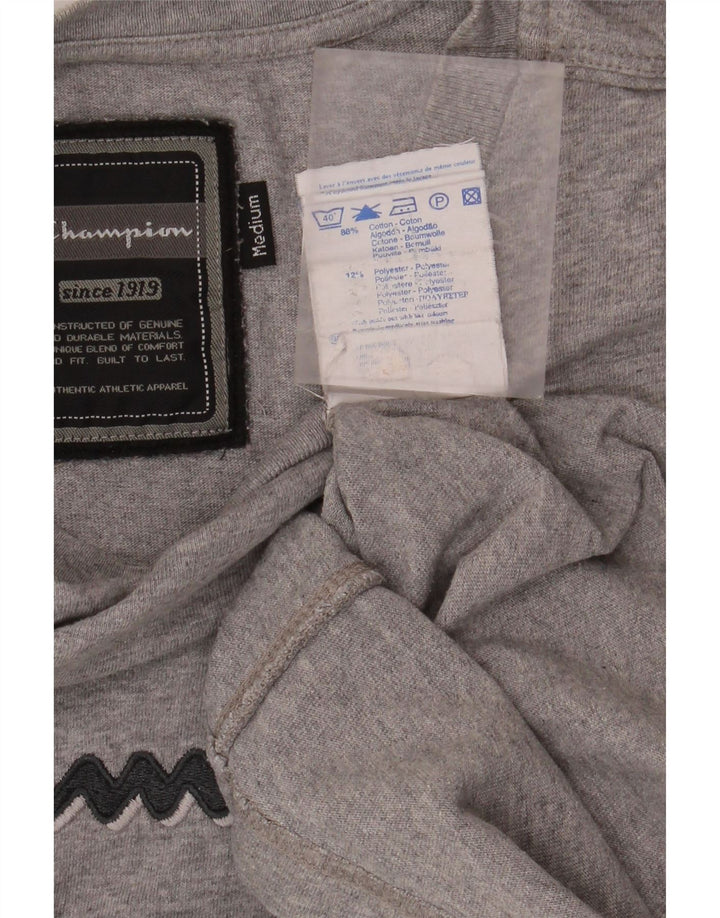 T-shirt grafica da uomo CHAMPION Top in cotone grigio medio
