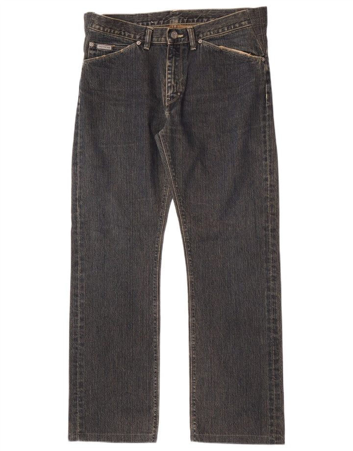 Jeans dritti da uomo Calvin Klein W31 L30 cotone blu navy