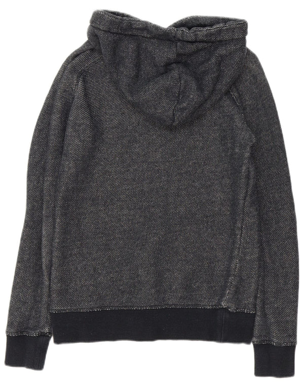 ANIMAL Womens Oversized Hoodie Jumper UK 6 XS Black Cotton