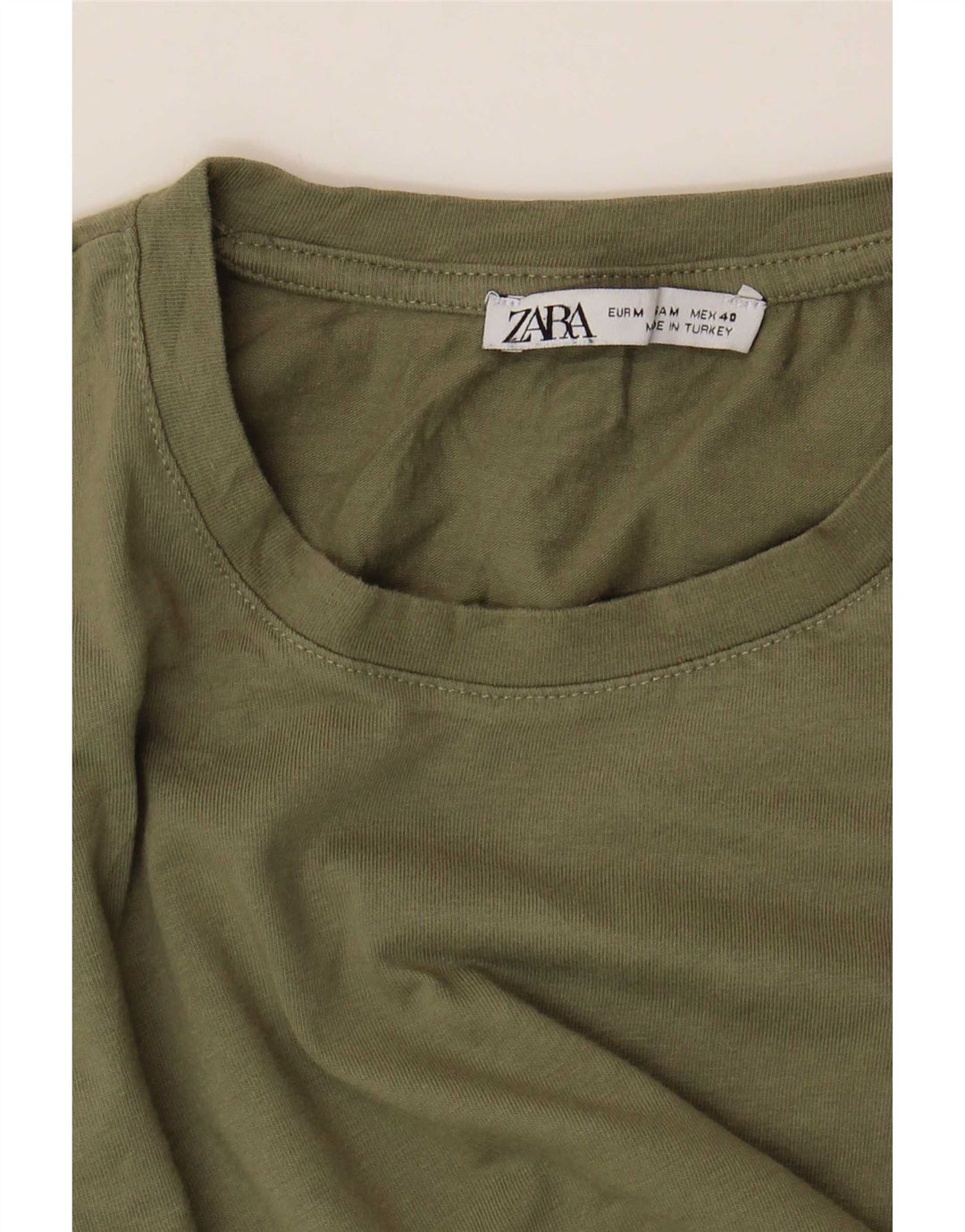 T-shirt Zara da uomo Top media kaki
