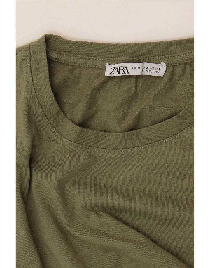 T-shirt Zara da uomo Top media kaki