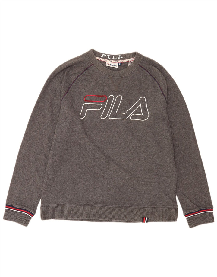 Felpa grafica da uomo Fila Maglione in cotone grigio medio